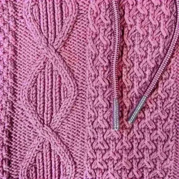 LL BEAN Signature Knit Cotton Funnel Neck Fisherman Sweater Pullover Women Small - Picture 5 of 12